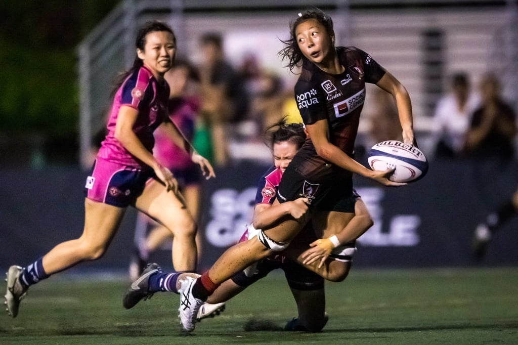Hong Kong national sevens star Chloe Chan in a game for Valley Black Ladies against Causeway Bay Phoenix in the women’s rugby Premiership. Photo: Phoebe Leung Hong Kong national sevens star Chloe Chan in a game for Valley Black Ladies against Causeway Bay Phoenix in the women’s rugby Premiership. Photo: Phoebe Leung