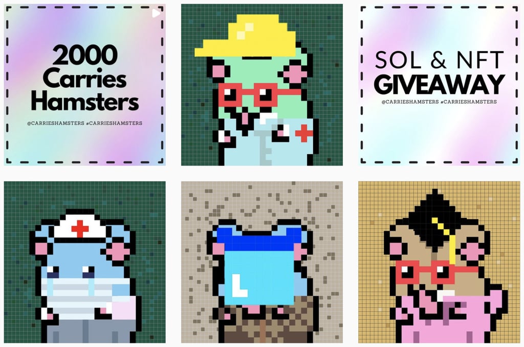 An image captured from Facebook shows pixel art hamsters from an NFT project launched amid Hong Kong’s hamster cull. Photo: Facebook
