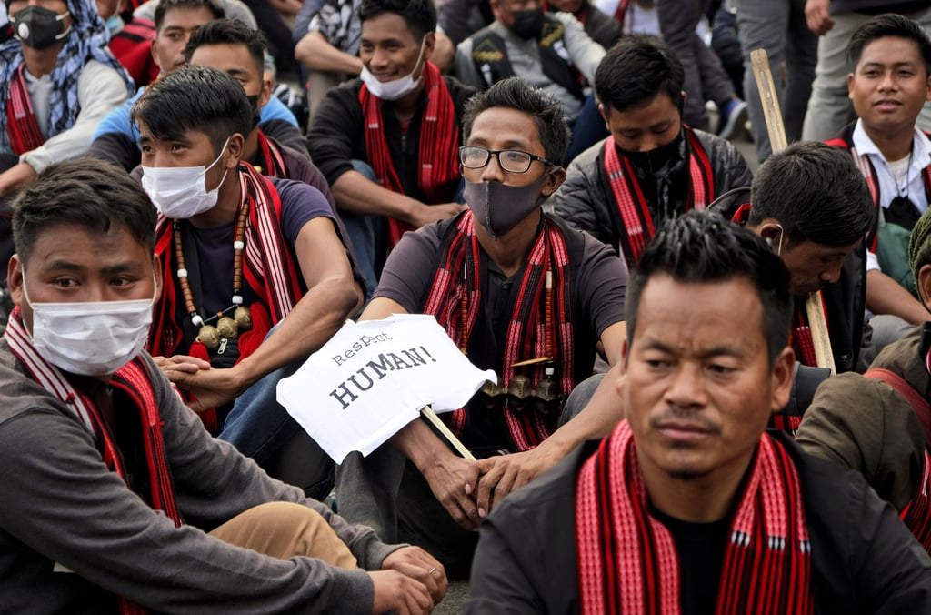 Nagas rally to demand the repeal of the Armed Forces Special Powers Act on January 11, 2022. Photo: AP Nagas rally to demand the repeal of the Armed Forces Special Powers Act on January 11, 2022. Photo: AP