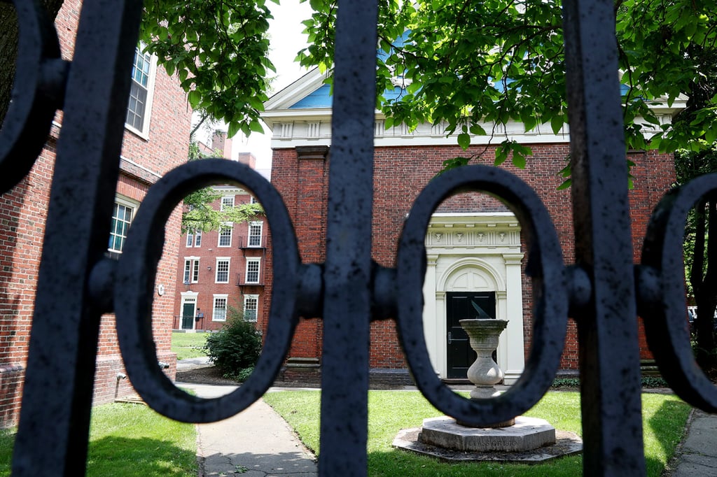 A view of a gate to Harvard Yard on the campus of Harvard University in Cambridge, Massachusetts. Photo: TNS