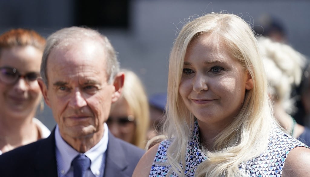 Virginia Giuffre, right, at Manhattan Federal Court in New York in August 2019. Photo: New York Daily News / TNS Virginia Giuffre, right, at Manhattan Federal Court in New York in August 2019. Photo: New York Daily News / TNS