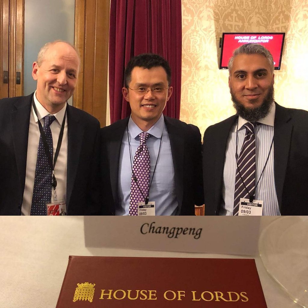 Zhao Changpeng visiting the British House of Lords. Photo: @changpengzhao/Instagram