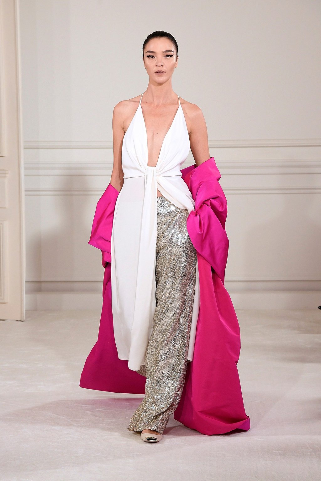 A glittery, colourful look from Valentino’s spring/summer 2022 haute couture collection presented at Paris Fashion Week in Paris, France, on January 26. Photo: Xinhua