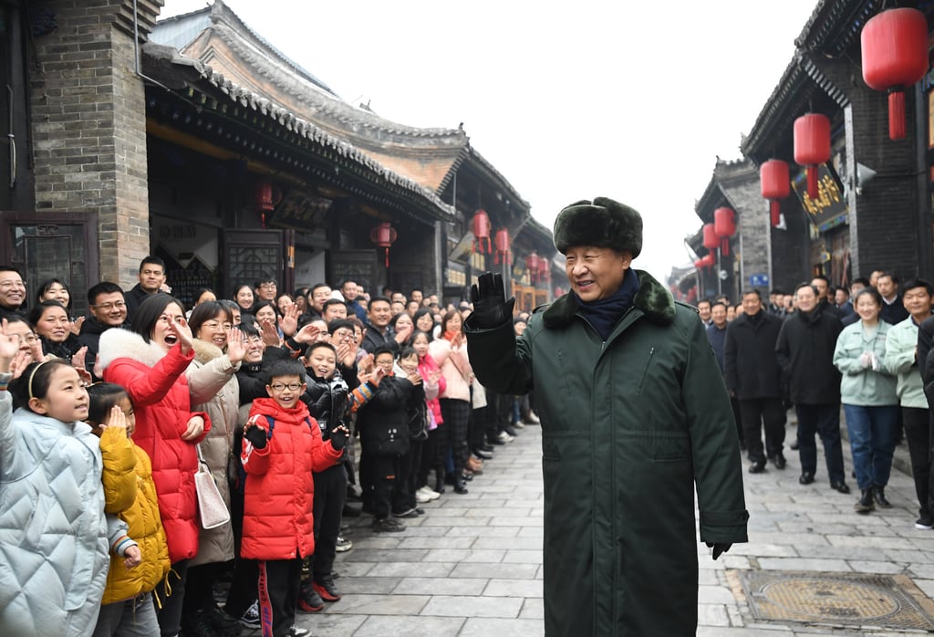 Xi Jinping visits the ancient walled city of Pingyao on Thursday during his two-day trip to Shanxi province. Photo: Xinhua