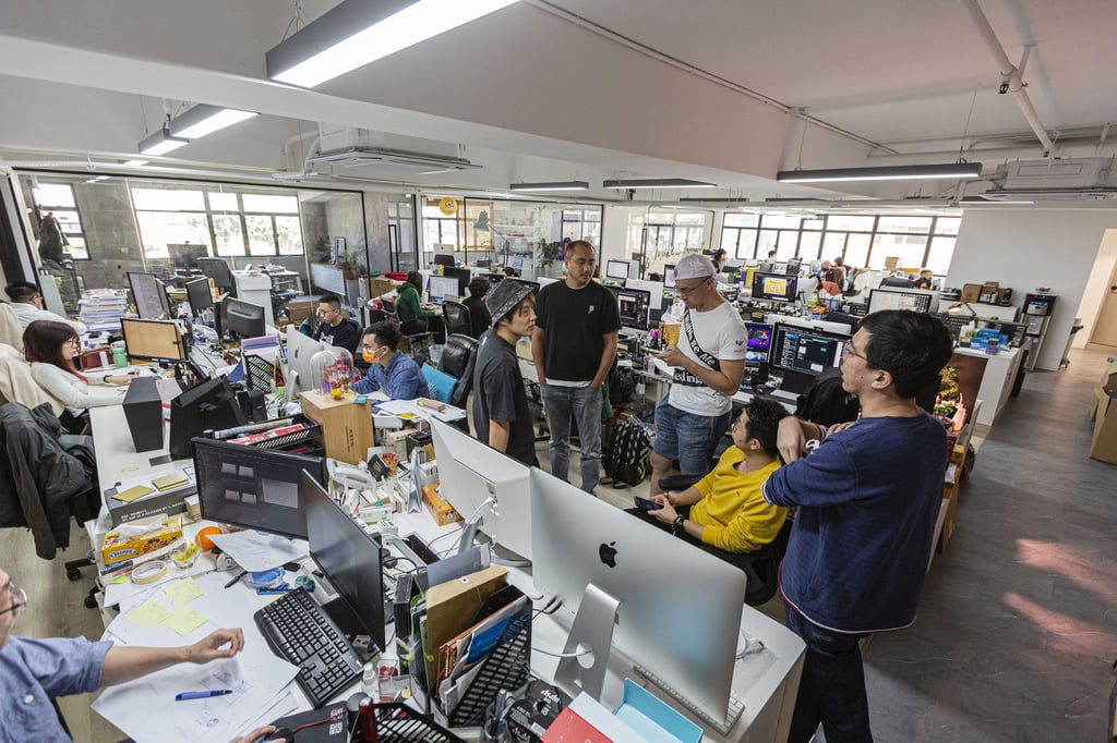 The office of Kenal Group in the Hong Kong district of Kowloon Bay. The design company recently started a new venture, PanGu, to create virtual structures inside metaverse platform, The Sandbox. Photo: Handout The office of Kenal Group in the Hong Kong district of Kowloon Bay. The design company recently started a new venture, PanGu, to create virtual structures inside metaverse platform, The Sandbox. Photo: Handout