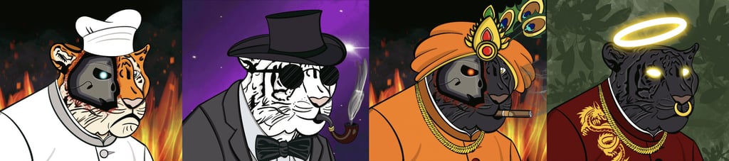 The Endangered Tigers is an NFT collection of 5,888 cartoon tigers that will be minted on the Solana blockchain. Photo: Handout