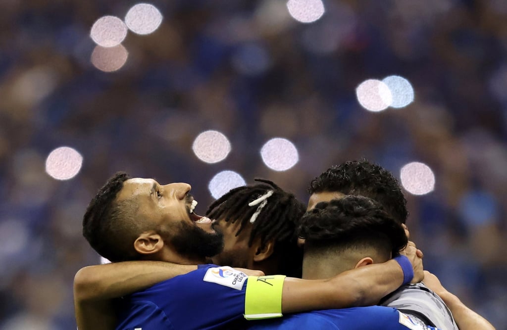Al Hilal’s Salman skipper Al-Faraj celebrates with teammates after winning the Asian Champions League in November. Photo: Reuters