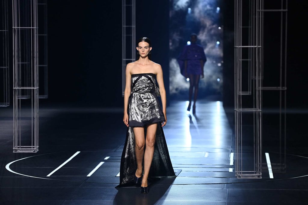Models present creations by Fendi during the Spring/Summer 2022 Haute Couture collection fashion show in Paris on January 27, 2022. Photo: AFP