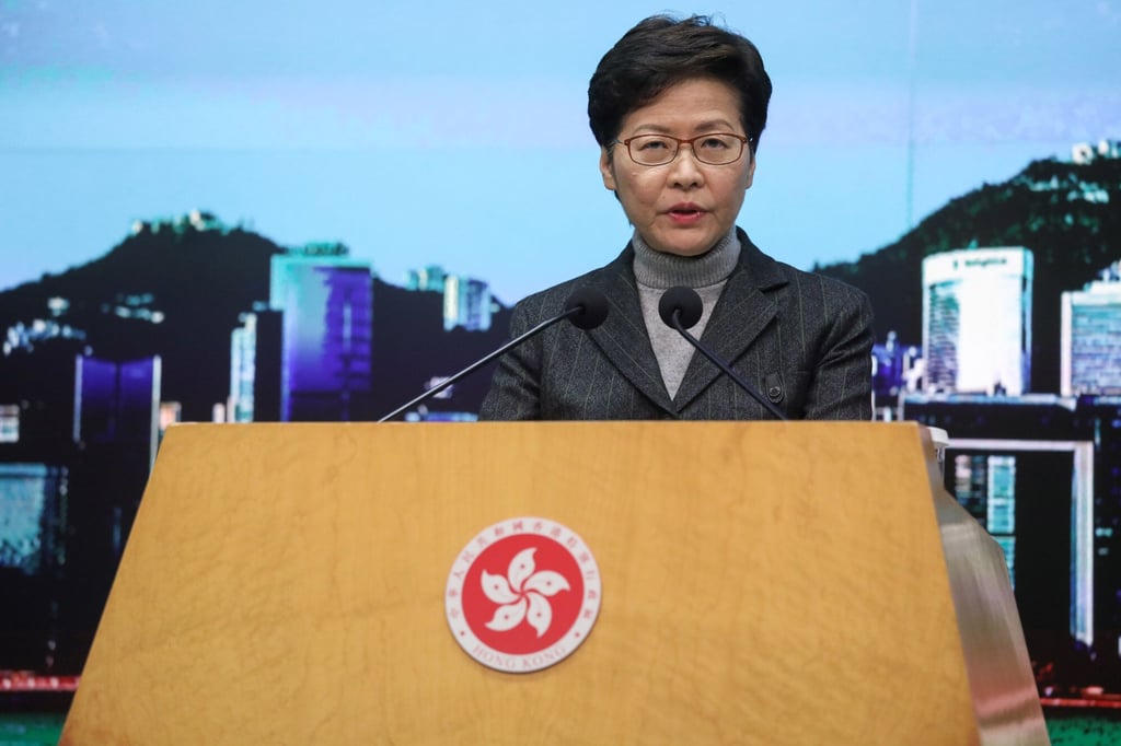 Carrie Lam revealed she had asked the central government to remove Tsui at a press conference on Monday. Photo: Yik Yeung Man Carrie Lam revealed she had asked the central government to remove Tsui at a press conference on Monday. Photo: Yik Yeung Man