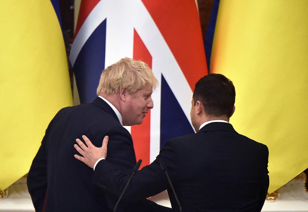 Ukrainian President Volodymyr Zelensky (R) and British Prime Minister Boris Johnson after a joint press conference following their talks in Kyiv on Tuesday. Johnson visited in a show of support amid growing fears in the West of a Russian attack on Ukraine. Photo: AFP Ukrainian President Volodymyr Zelensky (R) and British Prime Minister Boris Johnson after a joint press conference following their talks in Kyiv on Tuesday. Johnson visited in a show of support amid growing fears in the West of a Russian attack on Ukraine. Photo: AFP