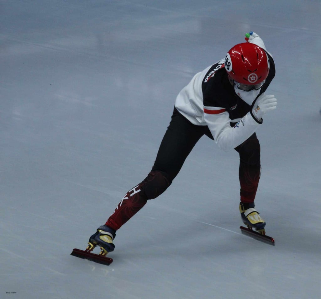 Hong Kong speed skater Sidney Chu is put through his paces in Beijing. Photo: Fila Hong Kong speed skater Sidney Chu is put through his paces in Beijing. Photo: Fila
