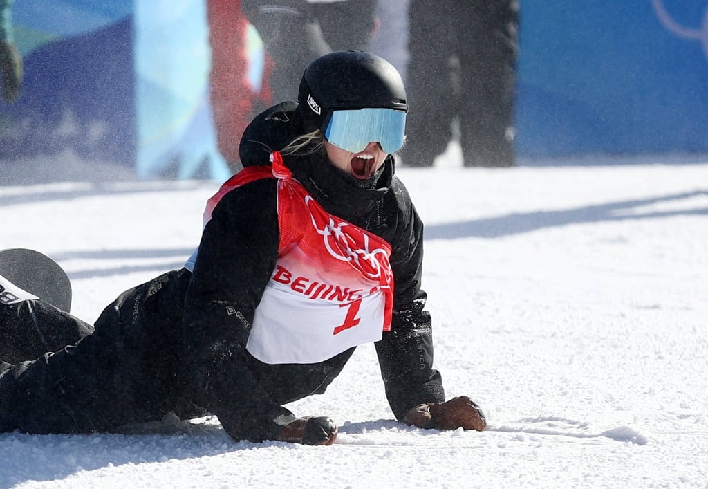 Zoi Sadowski-Synnott celebrates after winning gold in the women’s slopestyle. Photo: Reuters