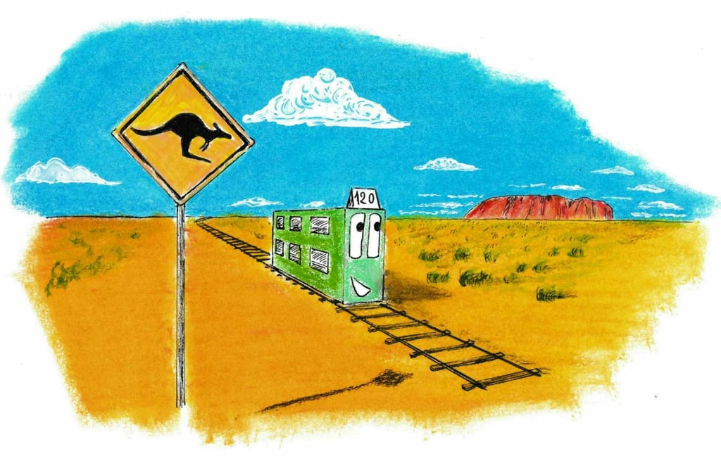 A Hong Kong tram crosses the Australian Outback in Nowak’s forthcoming book. Picture: Olivier Nowak