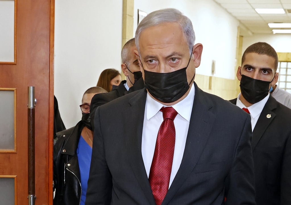 Former Israeli Prime Minister Benjamin Netanyahu leaves a Jerusalem courthouse in November. Photo: AP