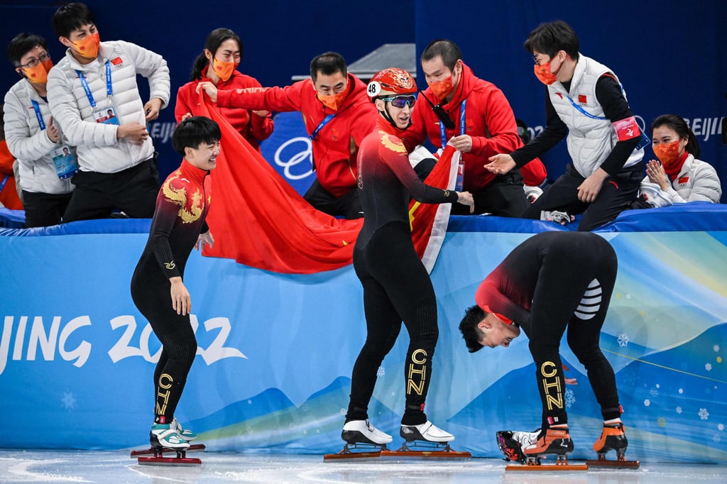 Viktor An (second left) and Kim Sun-tae (second right) celebrate with their team. Photo: AFP Viktor An (second left) and Kim Sun-tae (second right) celebrate with their team. Photo: AFP