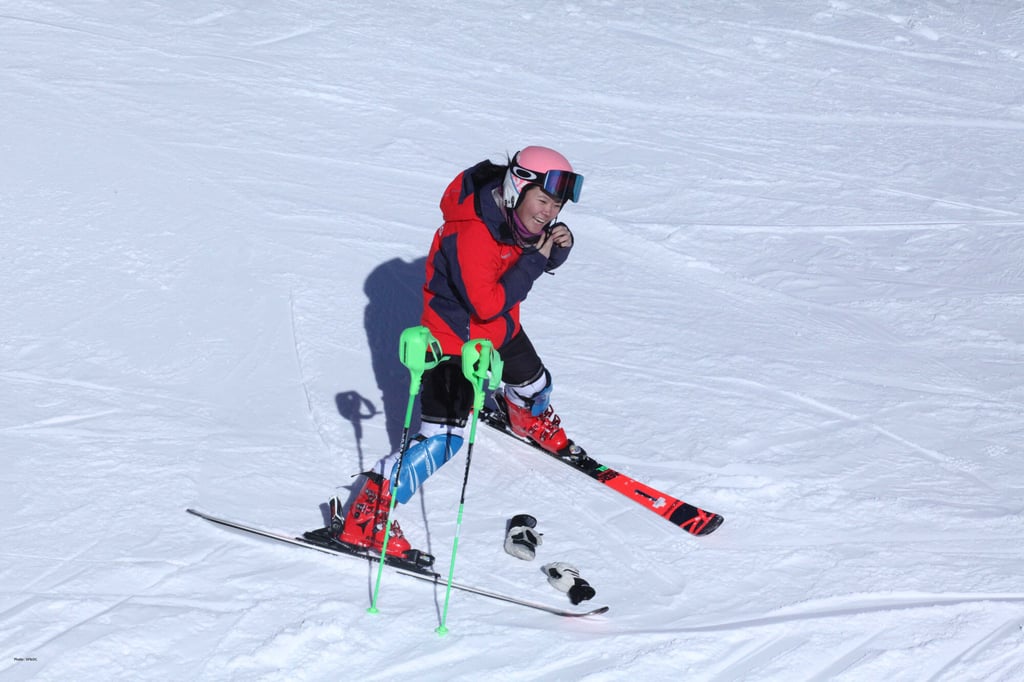 Hong Kong alpine skier Audrey King after training at the Yanqing National Alpine Skiing Centre for the Beijing 2022 Winter Olympics. Photo: HKSF&OC