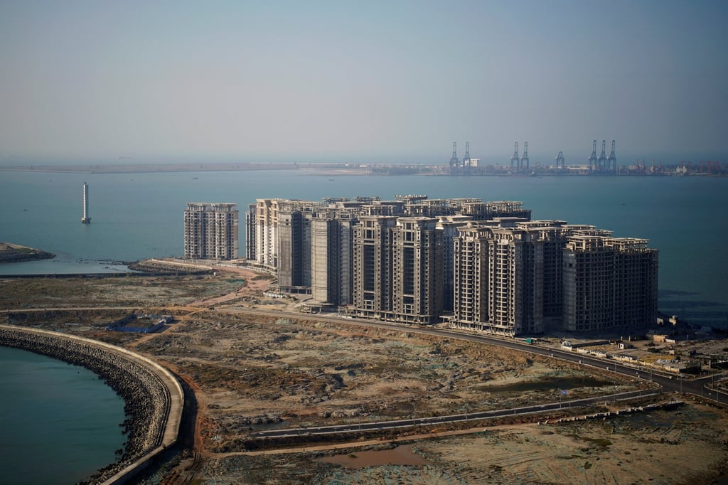 An aerial view shows the 39 buildings developed by China Evergrande Group that authorities have issued a demolition order for on the man-made Ocean Flower Island in Danzhou, Hainan province. Photo: Reuters An aerial view shows the 39 buildings developed by China Evergrande Group that authorities have issued a demolition order for on the man-made Ocean Flower Island in Danzhou, Hainan province. Photo: Reuters