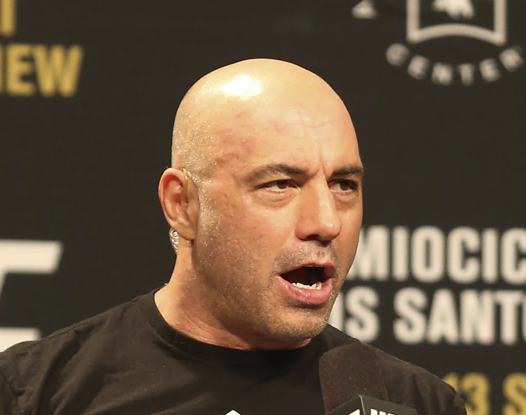 Joe Rogan at a weigh-in before UFC 211 in May 2017, in Dallas. Photo: AP