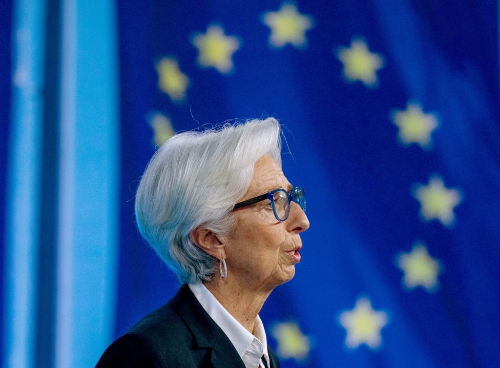ECB President Christine Lagarde attends a press conference in Frankfurt on February 3, after the first monetary policy meeting of the new year. The EBC kept its rates unchanged but Lagarde declined to rule out an increase this year. Photo: Pool AP/dpa