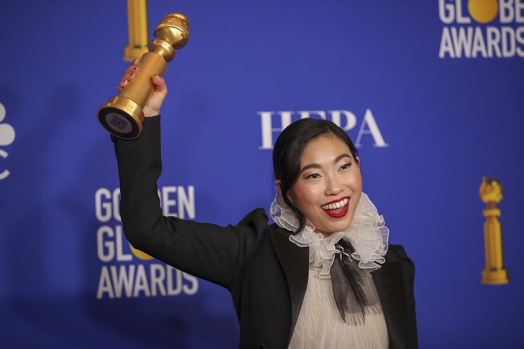 Awkwafina backstage at the 77th Golden Globe Awards in Beverly Hills, California, in January 2020. Photo: TNS Awkwafina backstage at the 77th Golden Globe Awards in Beverly Hills, California, in January 2020. Photo: TNS