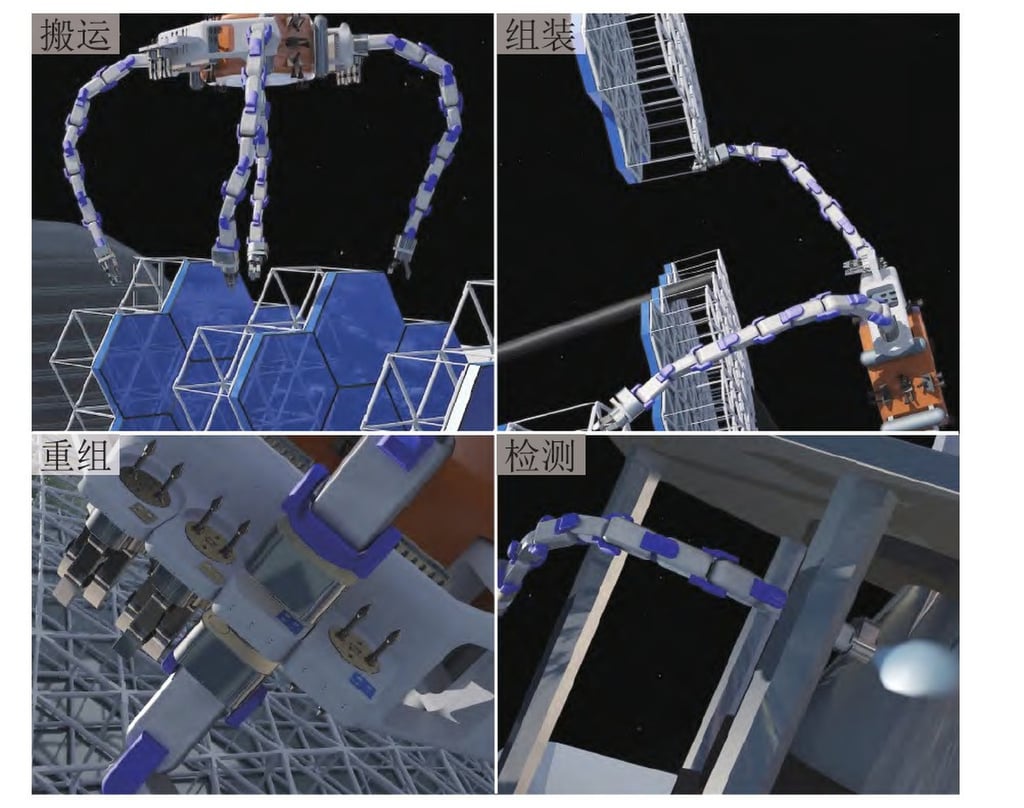 An artist’s impression shows how the robotic arm might work. Its developers say the technology will save China’s space programme money and increase access to tight spots on a space station or satellite. Photo: Changchun Institute of Optics, Fine Mechanics and Physics, Chinese Academy of Sciences An artist’s impression shows how the robotic arm might work. Its developers say the technology will save China’s space programme money and increase access to tight spots on a space station or satellite. Photo: Changchun Institute of Optics, Fine Mechanics and Physics, Chinese Academy of Sciences