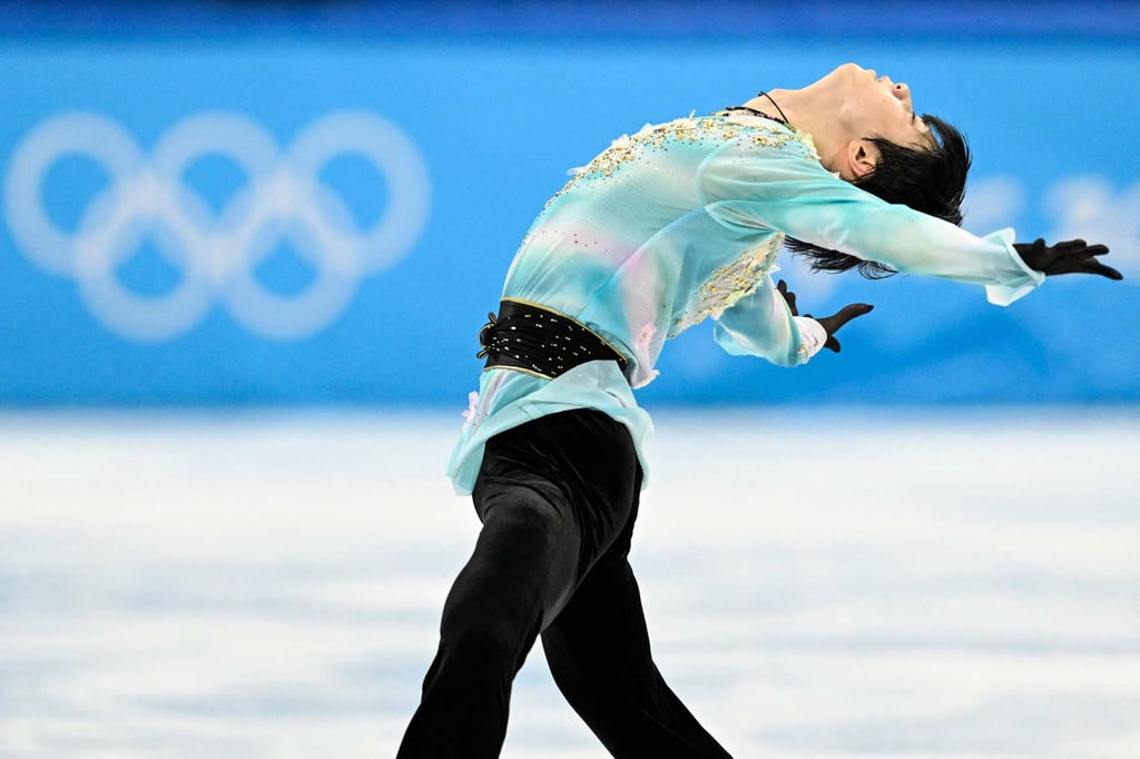 Japanese figure skater Yuzuru Hanyu in the men’s single free skate event in the Beijing Winter Olympic Games at the Capital Indoor Stadium. Photo: AFP Japanese figure skater Yuzuru Hanyu in the men’s single free skate event in the Beijing Winter Olympic Games at the Capital Indoor Stadium. Photo: AFP
