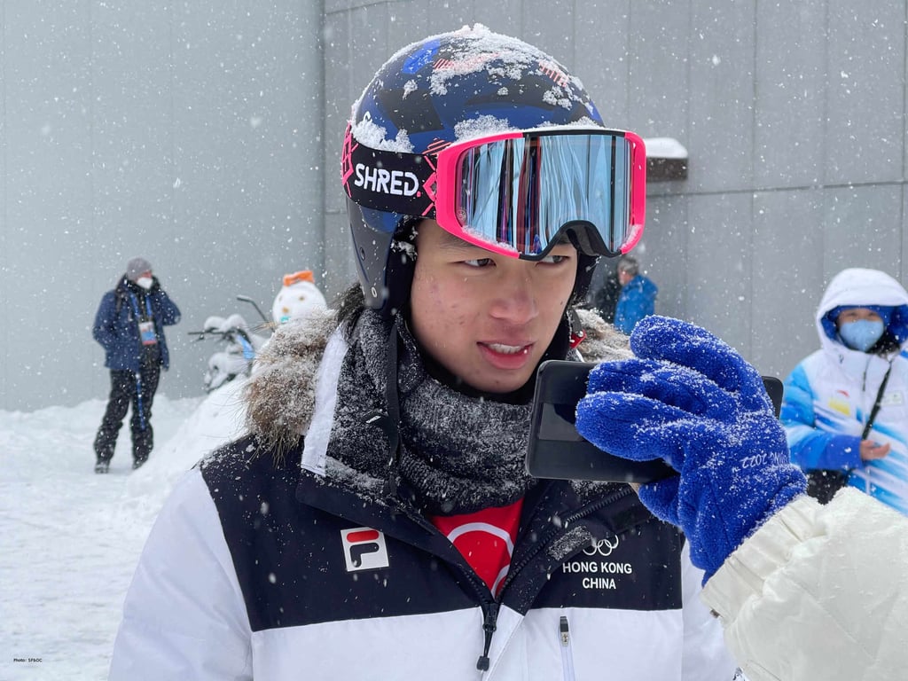 Hong Kong team national Alpine skier Adrian Yung Hau-tsuen after his men’s giant slalom event at the Beijing Winter Olympic Games. Photo: SF&OC