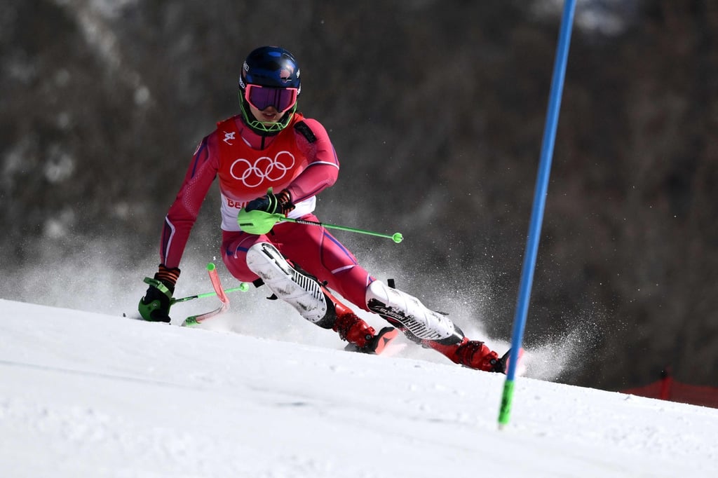 Hong Kong’s Adrian Yung in the first run of the men’s slalom event at the Beijing Winter Olympic Games at the Yanqing National Alpine Skiing Centre. Photo: AFP Hong Kong’s Adrian Yung in the first run of the men’s slalom event at the Beijing Winter Olympic Games at the Yanqing National Alpine Skiing Centre. Photo: AFP