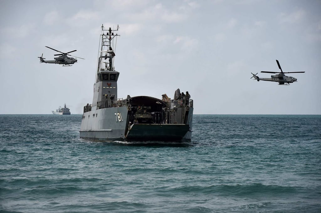 US and Thai soldiers take part in an amphibious landing exercise during Cobra Gold 2019. Photo: AFP