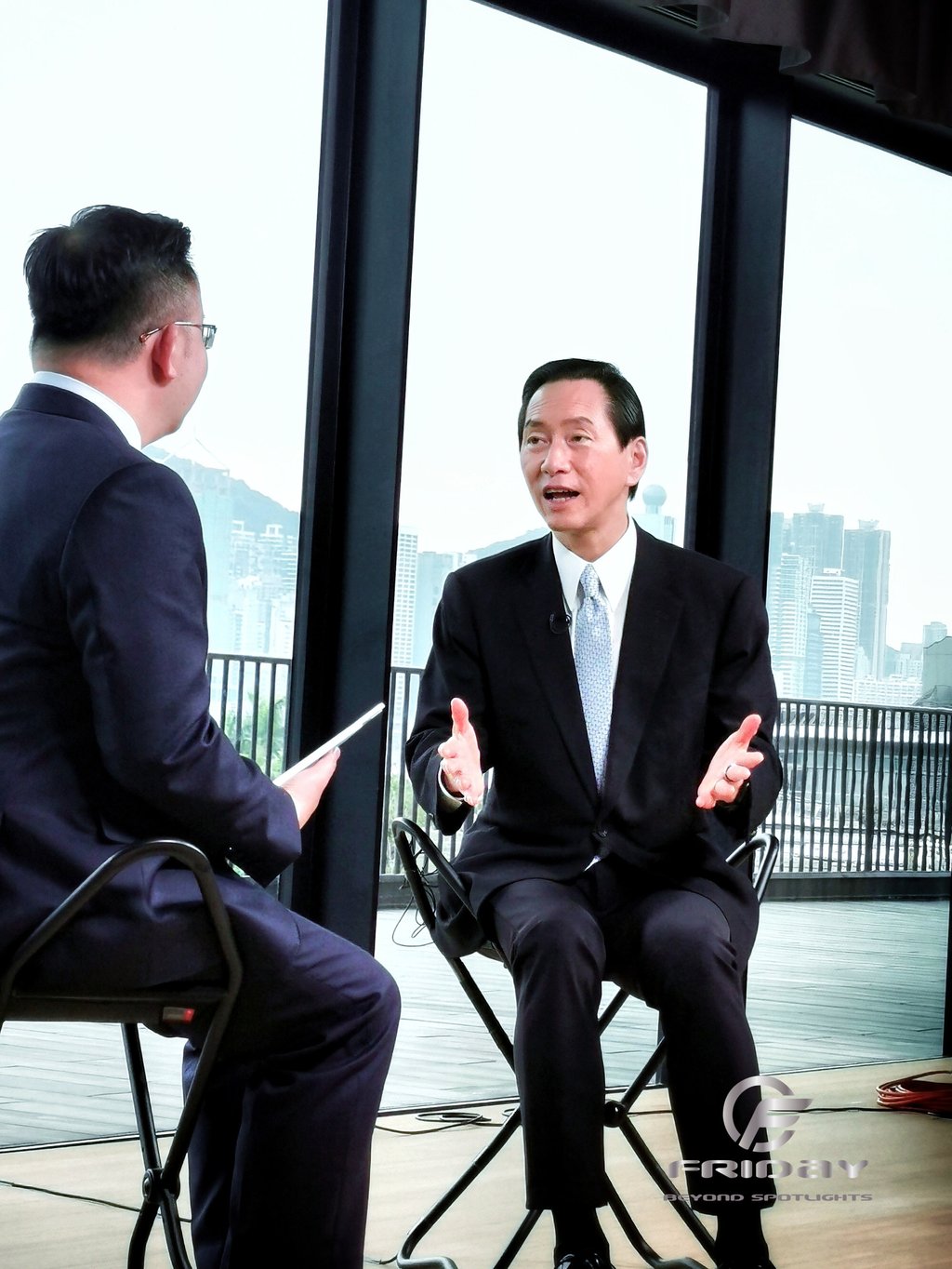 Bernard Chan (right) believes the growing middle class population in the Guangdong-Hong Kong-Macau Greater Bay Area presents a great opportunity for Hong Kong. Bernard Chan (right) believes the growing middle class population in the Guangdong-Hong Kong-Macau Greater Bay Area presents a great opportunity for Hong Kong.