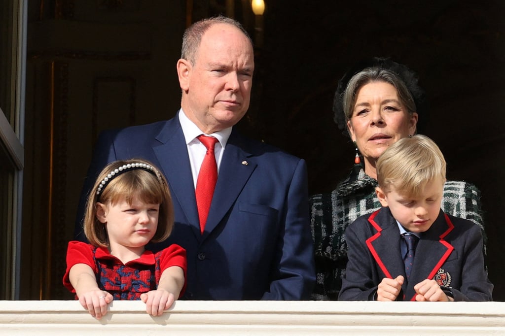 Clockwise from top left: Prince Albert, Princess Caroline, Prince Jacques and Princess Gabriella appear together on January 27, 2022. Photo: AFP
