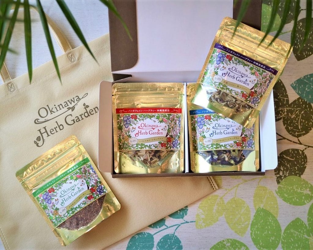 Products from Okinawa Herb Garden, one of the sellers on the JAL Youxuan channel on WeChat. Photo: Handout