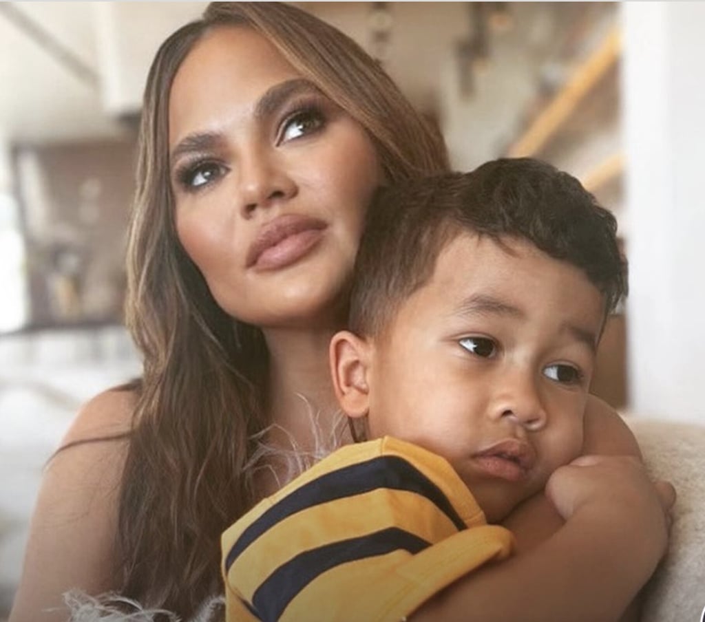Teigen with her second child Miles. Photo: Instagram Teigen with her second child Miles. Photo: Instagram