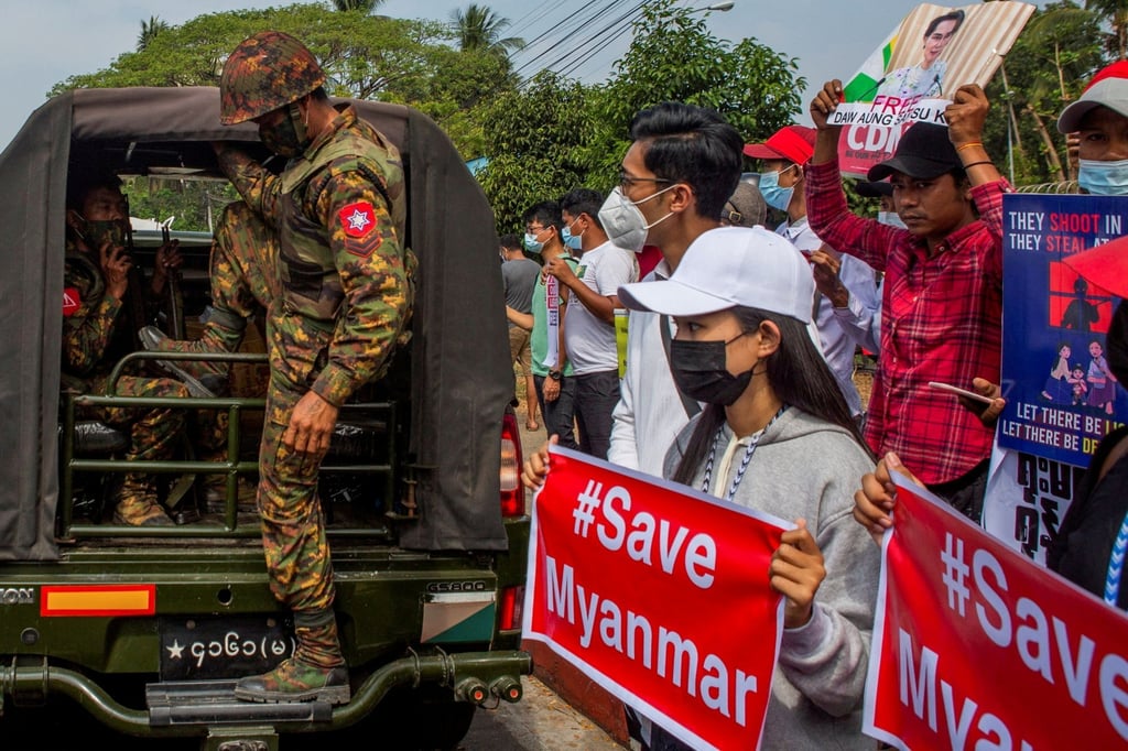 A soldier steps out of a military vehicle as people protest against the military coup in Yangon. File photo: Reuters A soldier steps out of a military vehicle as people protest against the military coup in Yangon. File photo: Reuters