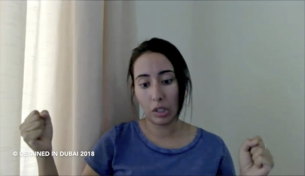 This undated image from a video provided by Detained in Dubai, a London-based for-hire advocacy group long critical of the United Arab Emirates, shows Sheikha Latifa bint Mohammed Al Maktoum, a daughter of Dubai’s ruler, in a 40-minute video in which she says she’s planning to flee the country. Photo: AP This undated image from a video provided by Detained in Dubai, a London-based for-hire advocacy group long critical of the United Arab Emirates, shows Sheikha Latifa bint Mohammed Al Maktoum, a daughter of Dubai’s ruler, in a 40-minute video in which she says she’s planning to flee the country. Photo: AP