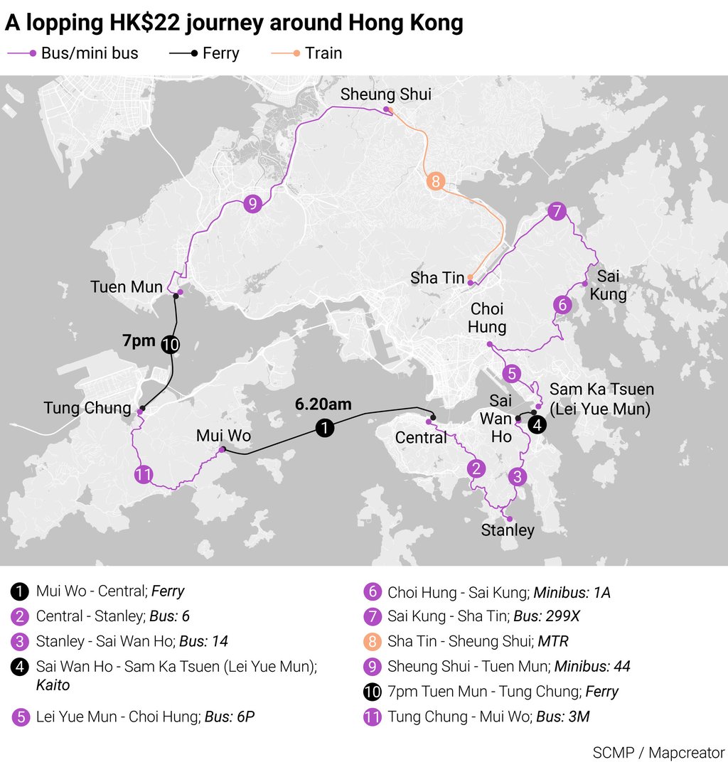 A looping journey of Hong Kong is possible at HK$2 a leg, for the over 60s. Photo: SCMP A looping journey of Hong Kong is possible at HK$2 a leg, for the over 60s. Photo: SCMP