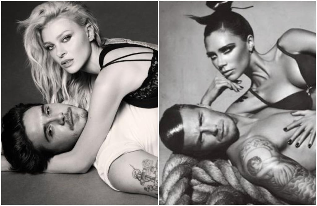 Ring any bells? Brooklyn Beckham and Nicola Peltz’s shoot is uncannily like David and Victoria’s. Photos: Handouts