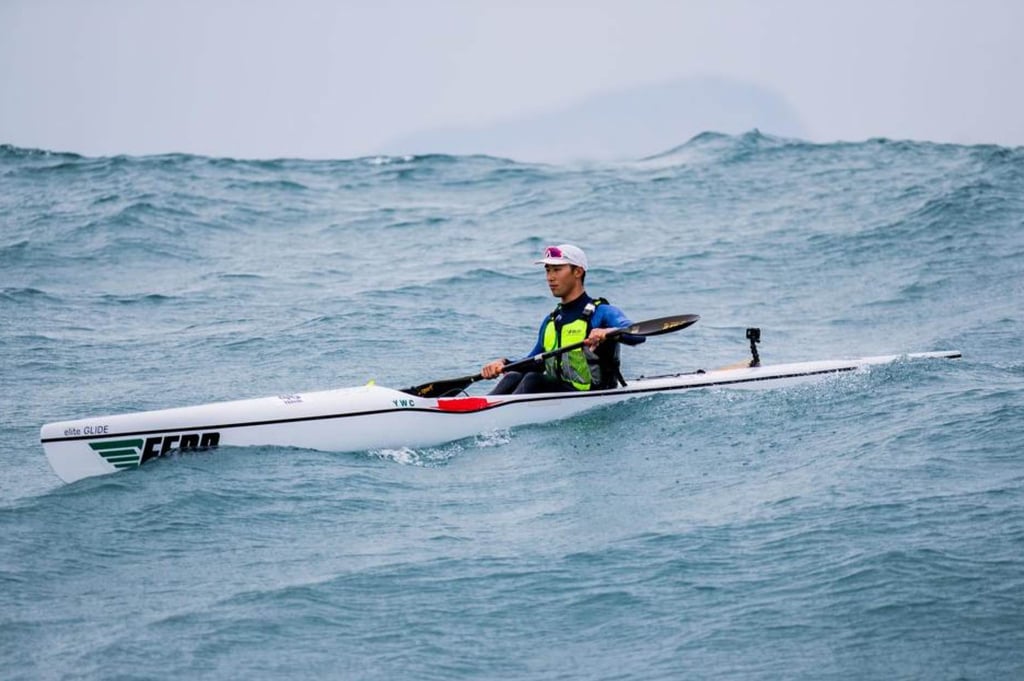 Hong Kong kayaker Austin Chang in a competition. Photo: Handout