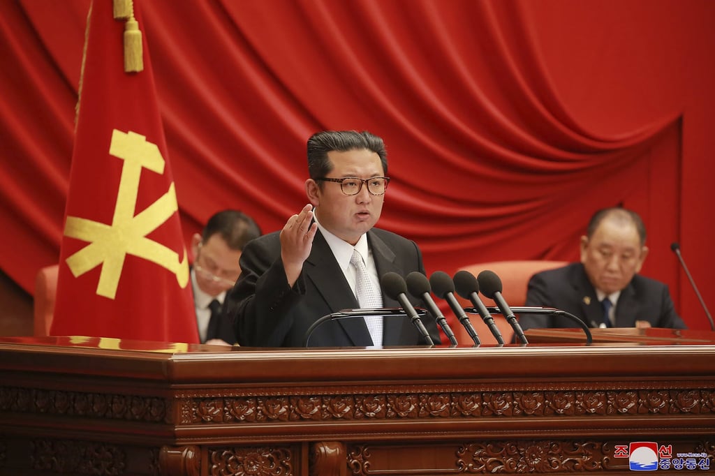 Photo provided by the North Korean government, North Korean leader Kim Jong-un, centre, attends a meeting of the Central Committee of the ruling Workers’ Party in Pyongyang, North Korea. The photo was taken in December 2021, according to the source. The content of this image is as provided and cannot be independently verified. Photo: Korean Central News Agency/Korea News Service via AP, File