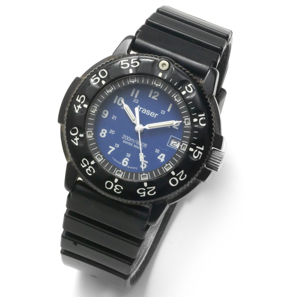 Sir Michael Caine’s Traser H3 Black Storm Pro, with an estimated value of £100-150 (US$135-200), sold for 40 times that price. Photo: Handout.