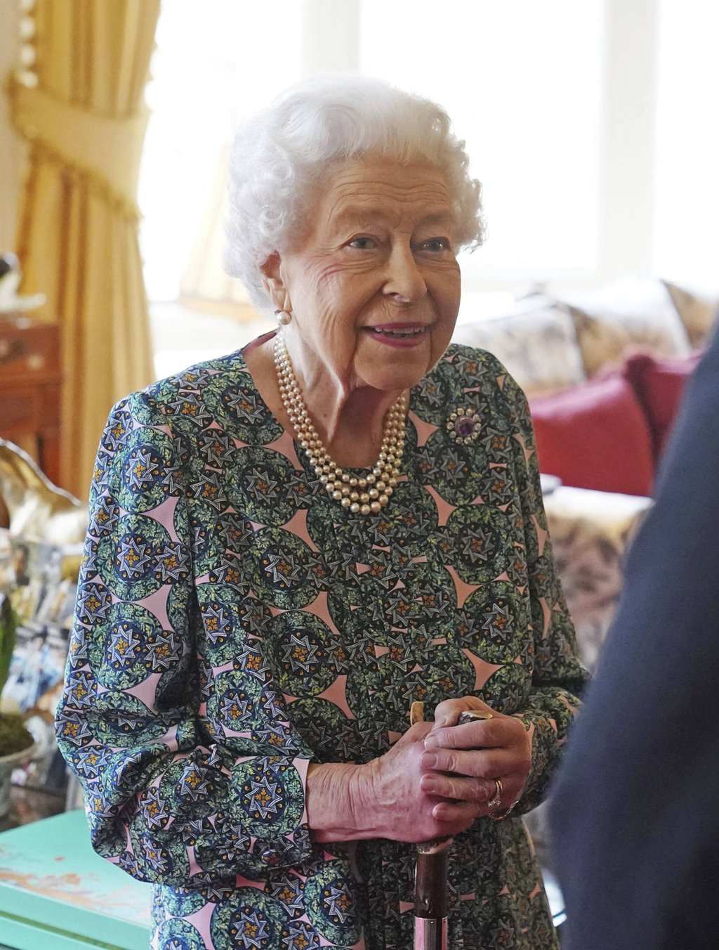 Queen Elizabeth II speaks to an audience at Windsor Castle. Photo: AP