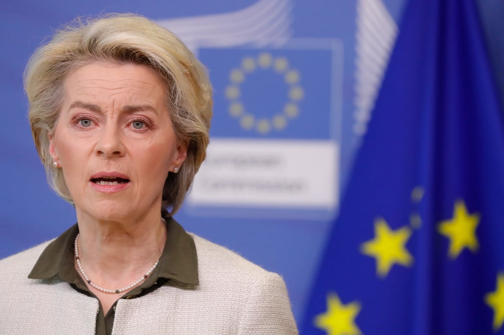 European Commission President Ursula von der Leyen said the bloc “must become independent from Russian oil, coal and gas”. Photo: Reuters European Commission President Ursula von der Leyen said the bloc “must become independent from Russian oil, coal and gas”. Photo: Reuters