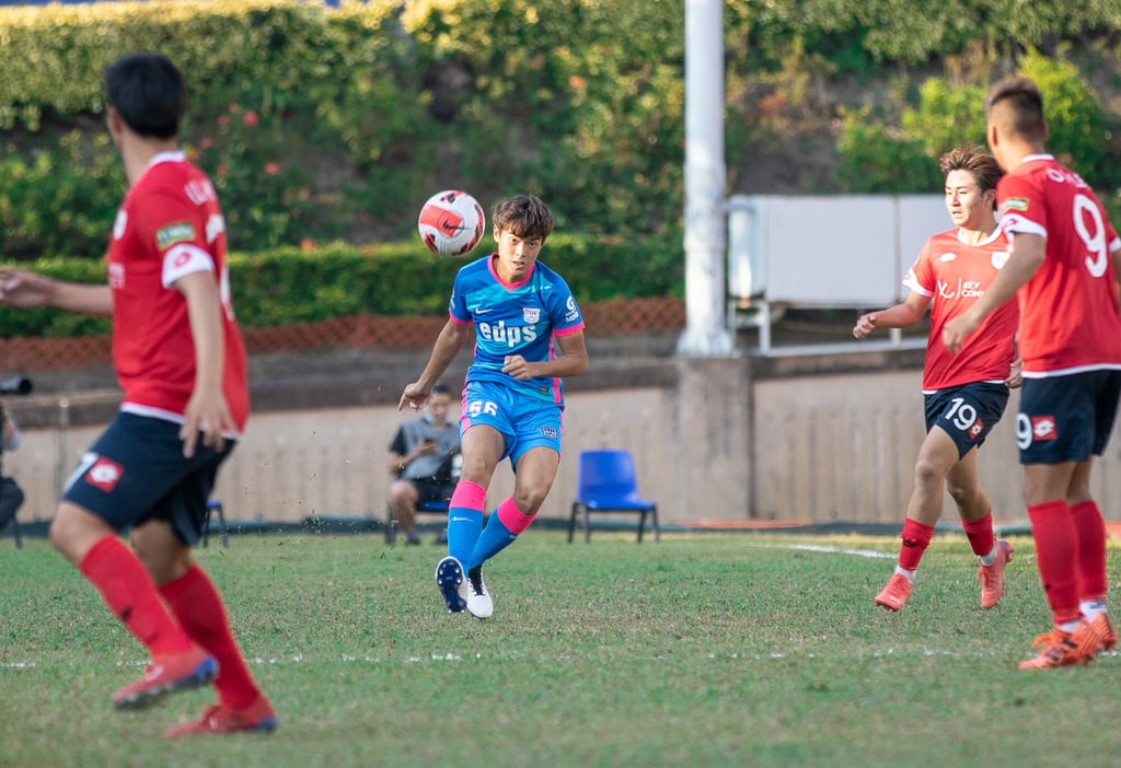 Kitchee under-18 defender Ellison Tsang Yi-hang plays in a Hong Kong Premier Youth League game. Photo: Kitchee