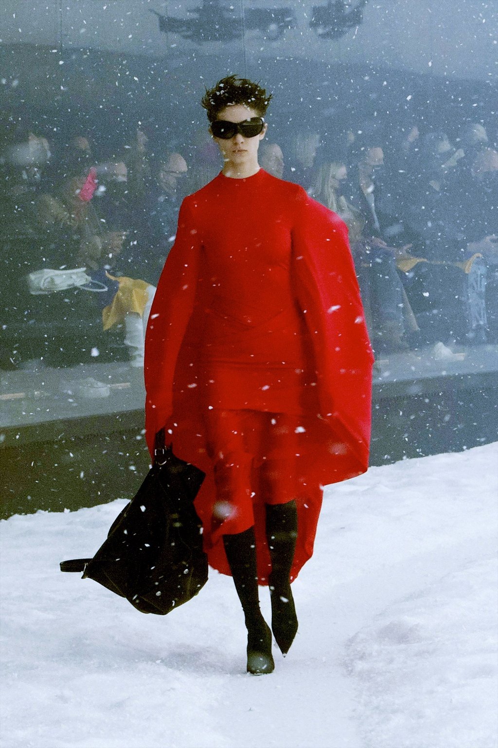 A model wears bold red at Balenciaga’s autumn/winter 2022 ready-to-wear collections during Paris Fashion Week on March 6. Photo: Xinhua