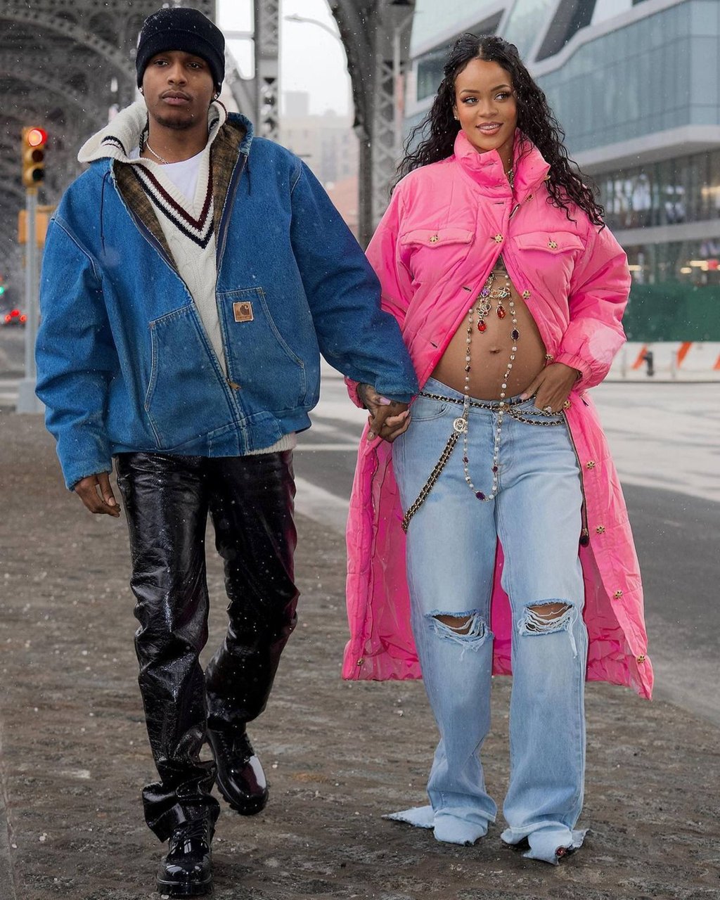 Rihanna in vintage Chanel with her boyfriend A$AP Rocky. Rihanna in vintage Chanel with her boyfriend A$AP Rocky.