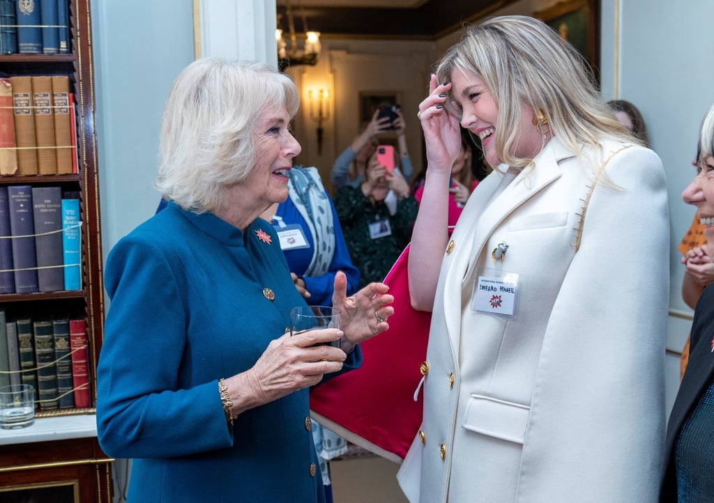 The Duchess of Cornwall and Emerald Fennell haven’t disclosed what they chatted about during their meeting; more’s the pity. Photo: Reuters The Duchess of Cornwall and Emerald Fennell haven’t disclosed what they chatted about during their meeting; more’s the pity. Photo: Reuters