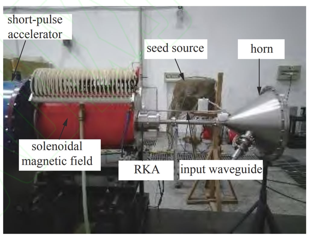 The device fires high-energy electrons through a tube and converts the electrons to high-power microwaves with a cone-shaped muzzle. Photo: China Academy of Engineering Physics. The device fires high-energy electrons through a tube and converts the electrons to high-power microwaves with a cone-shaped muzzle. Photo: China Academy of Engineering Physics.
