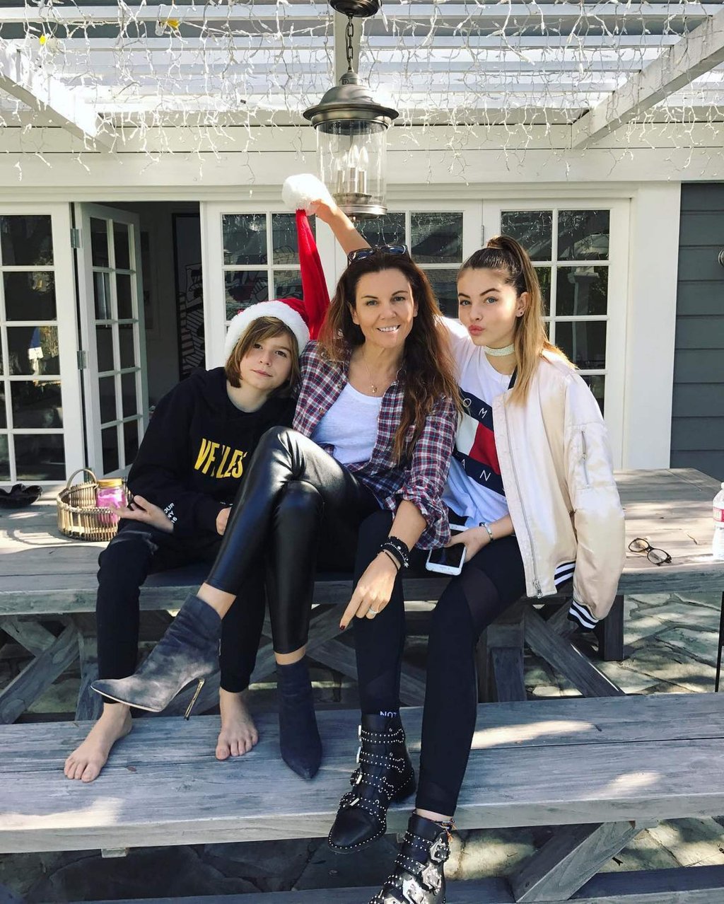 Thylane Blondeau with her mother Véronika Loubry and younger brother Ayrton Blondeau. Photo: @thylaneblondeau/Instagram