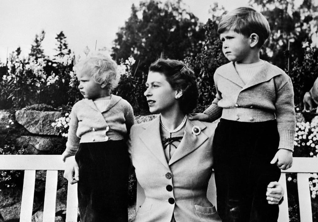 Queen Elizabeth with Charles and Anne, posing in Balmoral. Photo: AFP