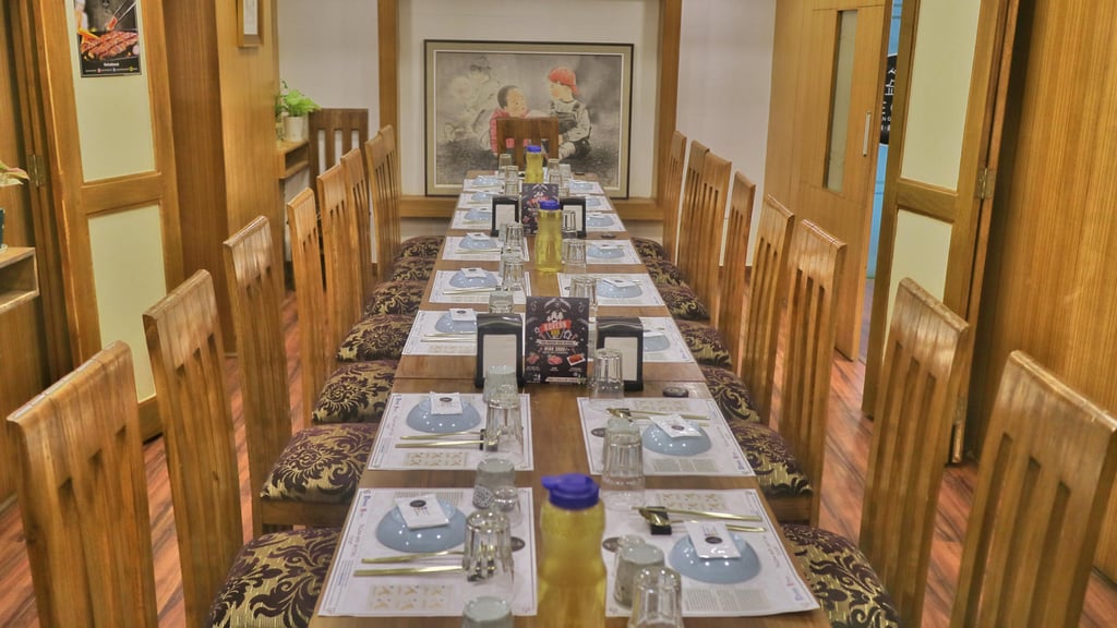 Private rooms at Seoul Restaurant, in New Delhi, India.